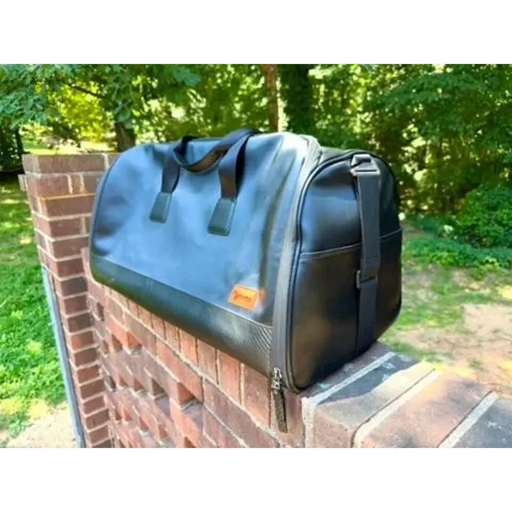 Stitch Golf Ultimate Garment Bag Black Leather Convertible Duffle Travel Bag